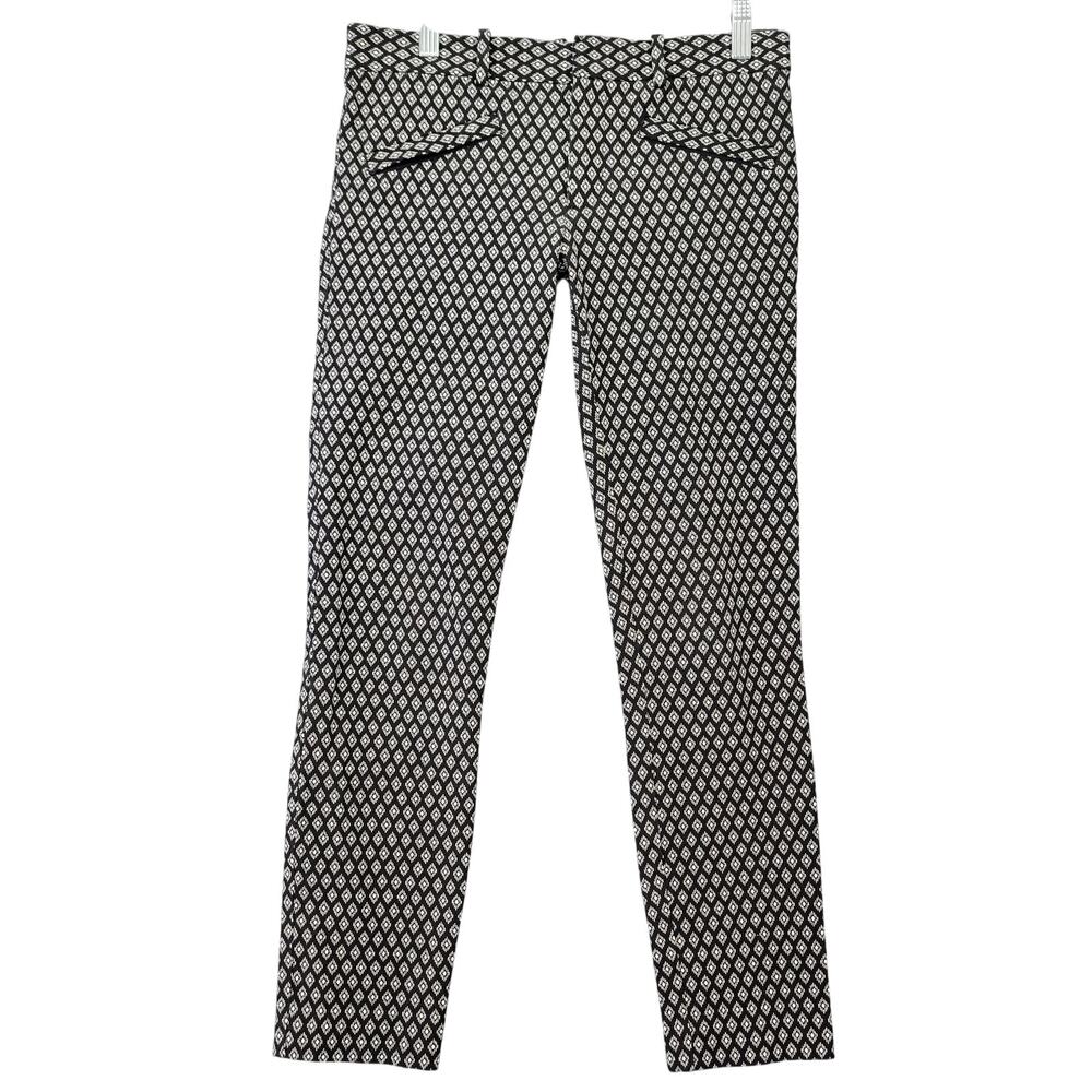 Gap Black Skinny Pants Stretch Geometric Print Chinos Classic Low Rise Women's 4